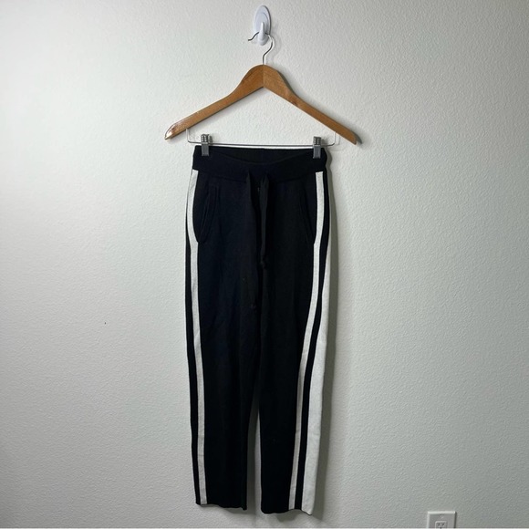 ATM Black Tuxedo Stripe Cashmere Blend Knit Pants Womens Size XS - Picture 4 of 9